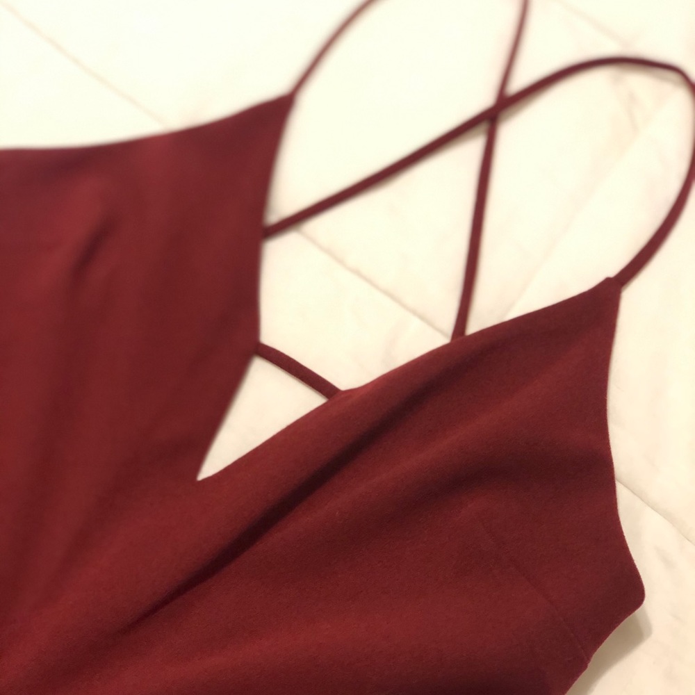 Burgundy jumpsuit